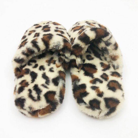NWT Snoozies Women's Brown & Tan Leopard Slide Slippers Medium 7/8 - Picture 4 of 7